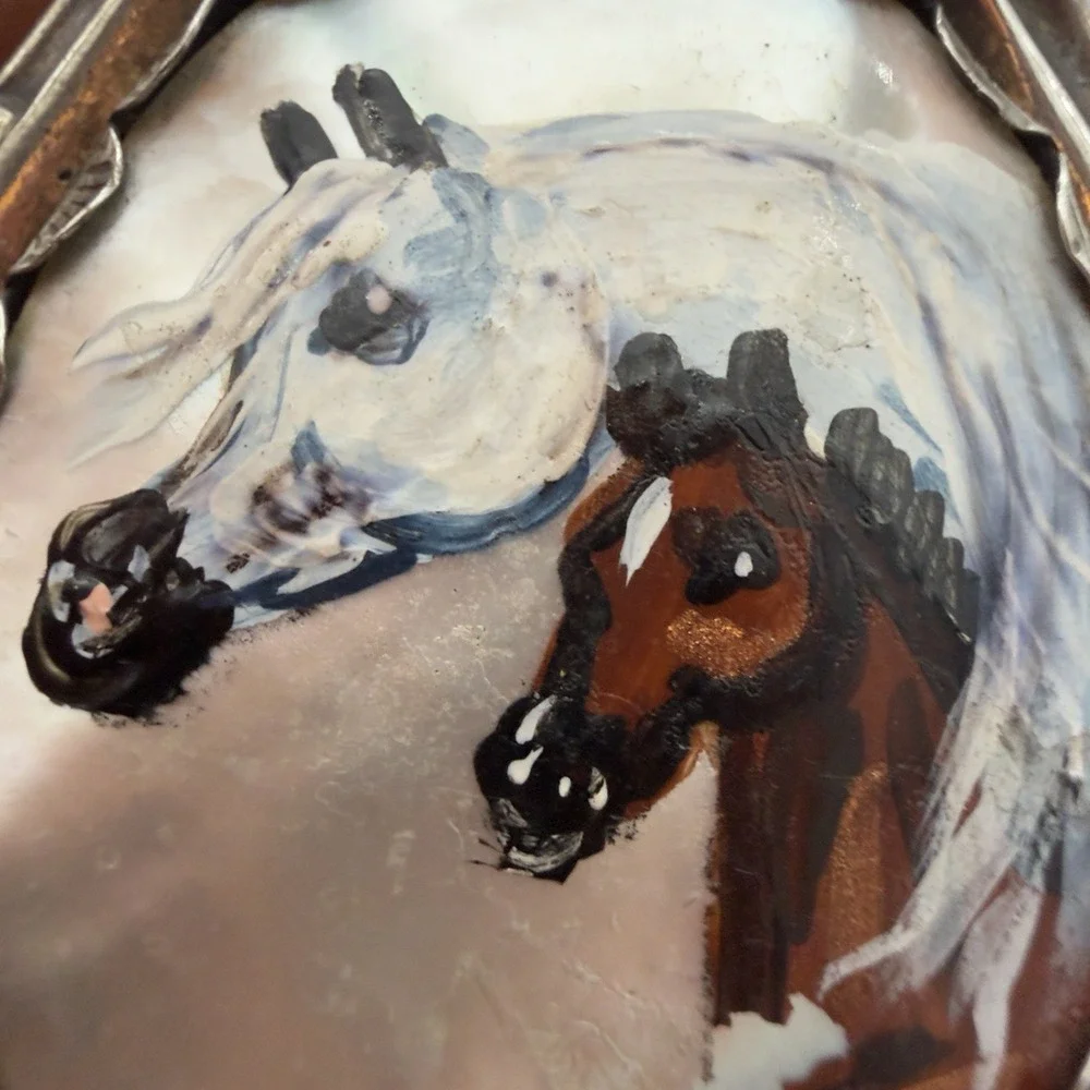 Antique Victorian Sterling Silver Pendant Converted Vesta Case Equestrian Read